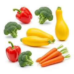 Vegetables isolated on white background