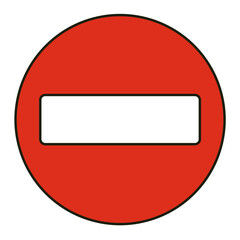 No Entry Traffic Sign Isolated on a Transparent Background PNG