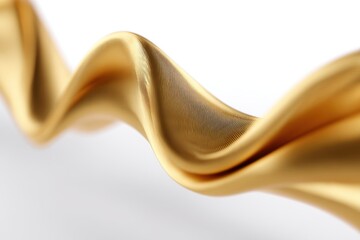 Abstract gold wave pattern on white background