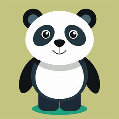 Cute panda cartoon vector illustration with bamboo