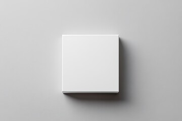 Top View White Box Object on Gray Textured Background with Soft Shadow Realistic Look