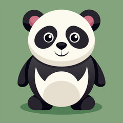 Cute panda cartoon vector illustration with bamboo