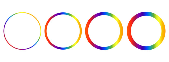 Set of colorful gradient circle frames,can be used  for app, ui, web design