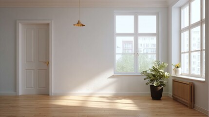 Fototapeta premium Empty Modern Room Interior Design Illustration