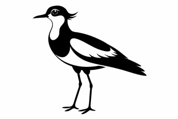lapwing sihouette black vector
