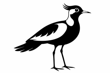 lapwing sihouette black vector