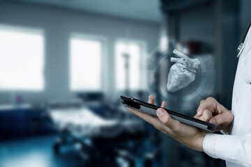 Modern tech in heart healthcare research.