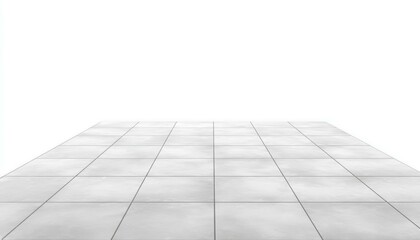 Obraz premium Perspective View of Gray Tiled Floor