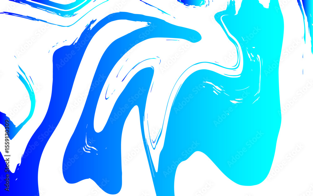 Poster vivid abstract fluid art composition with swirling shades of electric blue and cyan flowing. dynamic