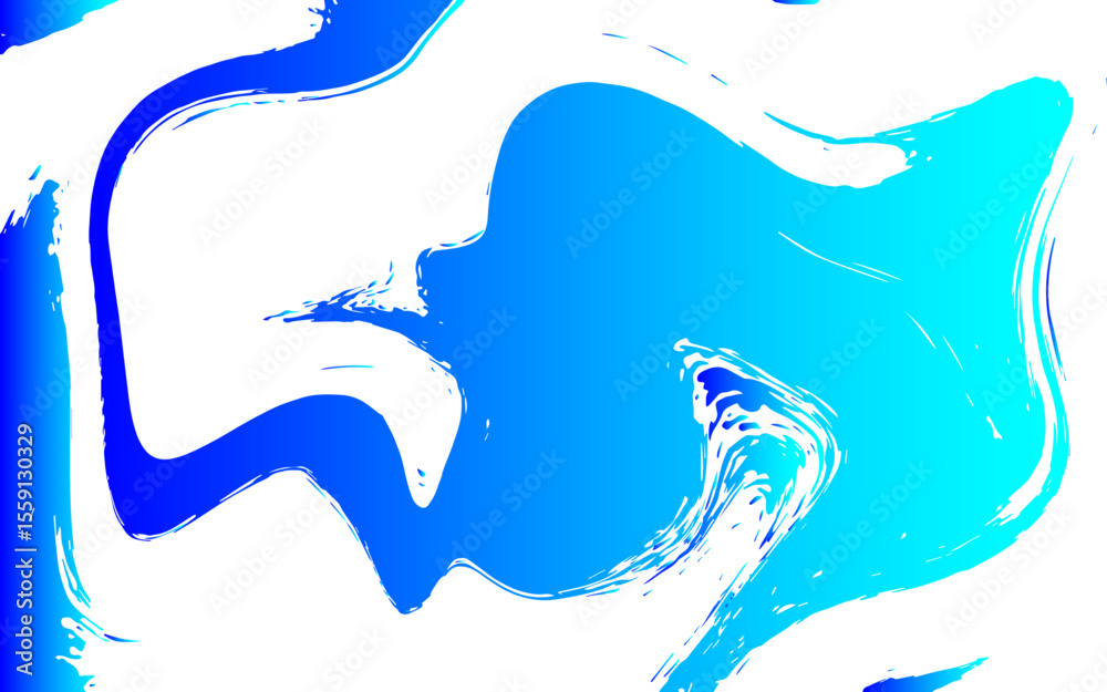 Poster vivid abstract fluid art composition with swirling shades of electric blue and cyan flowing. dynamic
