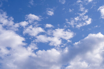 Clear Blue Sky with White Clouds – Peaceful Natural Background