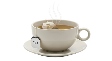 Isolated Cup of Tea on Saucer