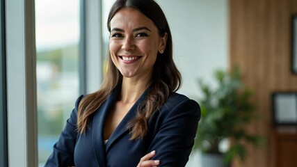 Office, businesswoman and attorney in portrait for pride, corporate project and happiness. Workplace, female person and. - Powered by Adobe