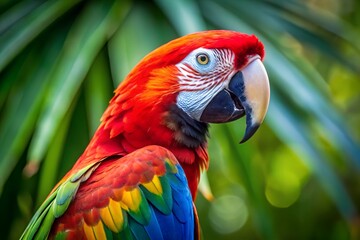 Fototapeta premium red and yellow macaw ara ararauna