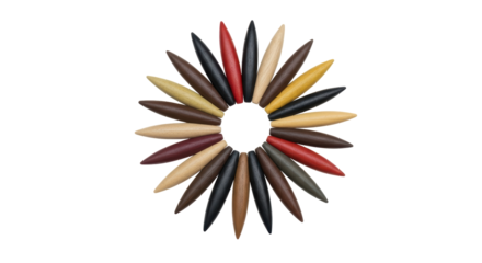Isolated Colorful Wooden Spindles Circle