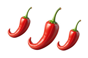 Red hot chili peppers isolated A vibrant, spicy ingredient perfect for cooking and seasoning, offering a fresh, healthy heat to any food