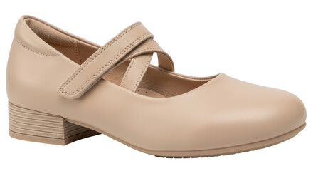 Isolated Beige Mary Jane Shoe