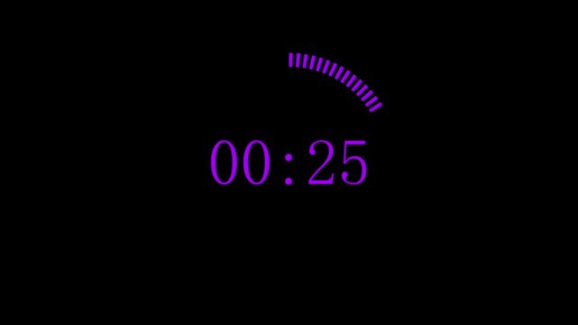 Circle countdown timer thirty seconds animation from 30 to 0 seconds on transparent background with alpha channel, 30 second countdown timer, Countdown video 