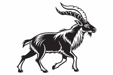 markhor sihouette black vector