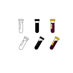 Blood Collection Tube Icon - Medical Laboratory Test Sample Vector