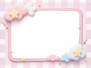 Pink floral frame invitation card for a baby shower