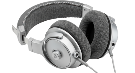 Isolated Silver Headphones