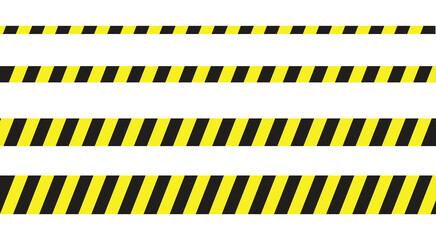 Security yellow black stripes vector. Danger ribbon signs. Under construction line.