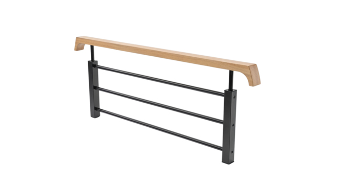 Modern wooden handrail with metal frame for interior design  