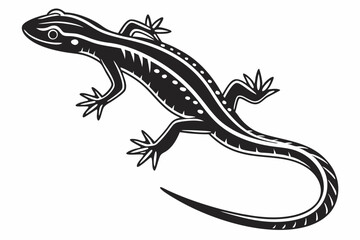 Naklejka premium newt sihouette black vector