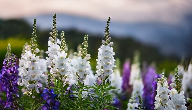white and purple angelonia flowers angelonia salicariifolia
