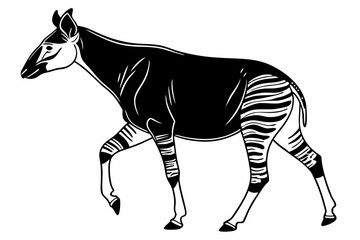 Obraz premium okapi sihouette black vector