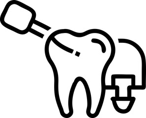 dental surgery vector silhouette icon on white or transparent background. Dentistry icon Vector graphics collection for your design. 