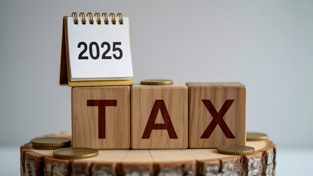 A minimalist financial concept photograph on a light wooden surface. - Powered by Adobe