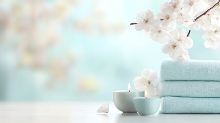 Beautiful and clean pastel blue color towel