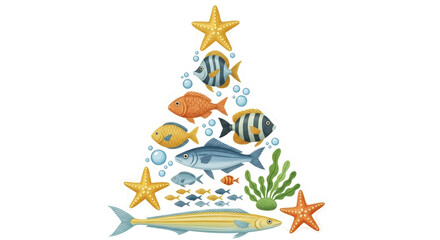 Isolated sea animal arrangement