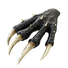 Powerful monster claw with sharp talons and dark textured skin