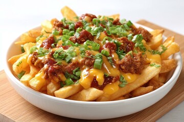 Delicious Cheesy Loaded Fries with Meat Topping