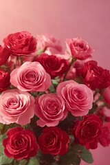 Obraz premium Beautiful Bouquet of Pink and Red Roses