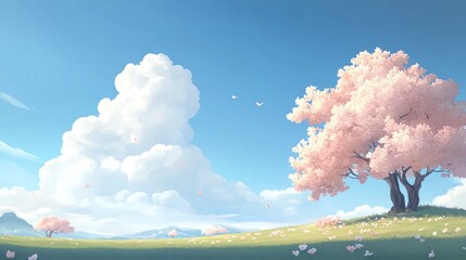 Beautiful fantasy dreamlike spring vector