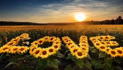 Fototapeta premium sunflowers that spell love