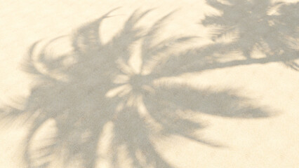 Shadow of coconut tree on sandy beach. Holiday and vacation travel on the beach.,3d rendering © oselote