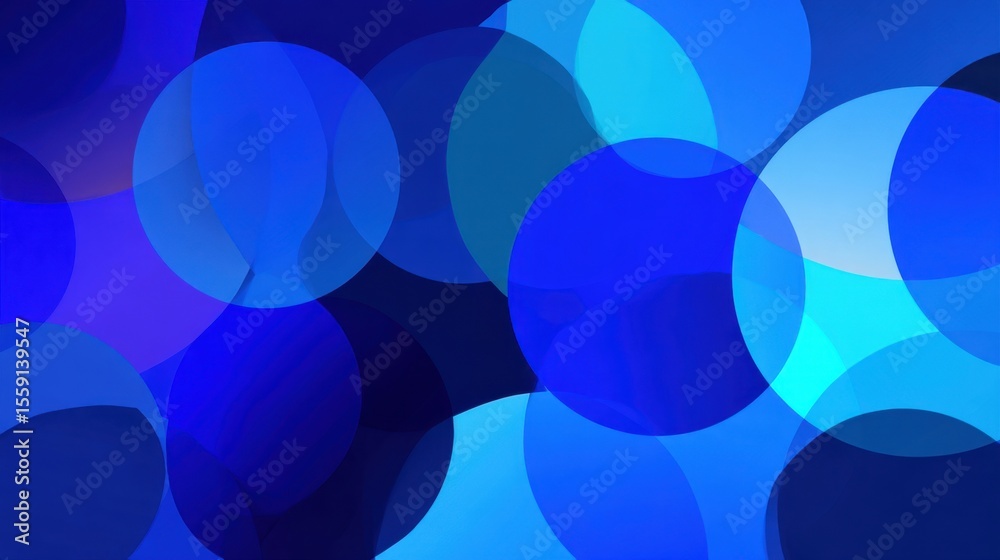 Poster a collection of overlapping blue circles in various shades forms a dynamic and vibrant backdrop, ide