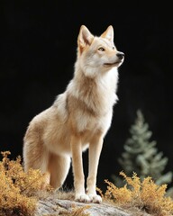 Obraz premium Majestic Coyote on Rocky Outcrop