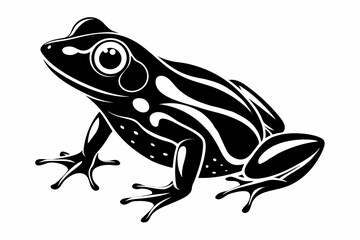 poison dart frog sihouette black vector