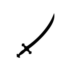 Arabic sword silhouette vector flat design.
