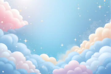 Obraz premium Pink sky with heart-shaped clouds glow brightly in the summer sunlight