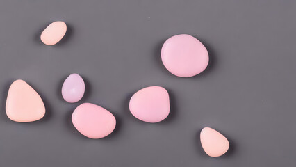 Fototapeta premium Pink Stones on Gray