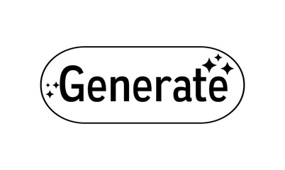 Generate AI button with stars icon for app, website, ui, ux