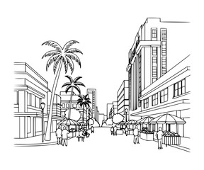 Line Art of Calle Ocho, Miami