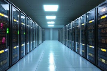 Fototapeta premium Modern Server Room Interior Design